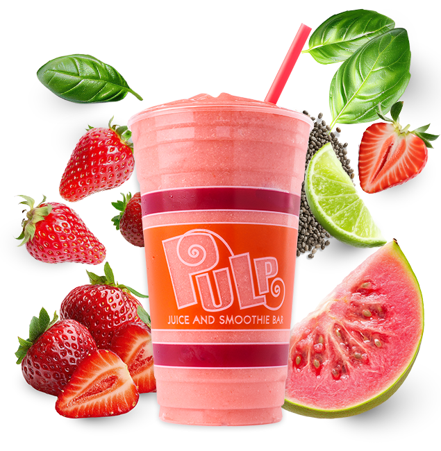 Strawberry Basil w/ Chia Smoothie